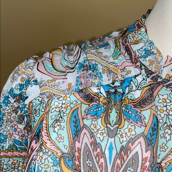 LOFT PAISLEY LONG SLEEVE BLOUSE - Picture 7 of 8